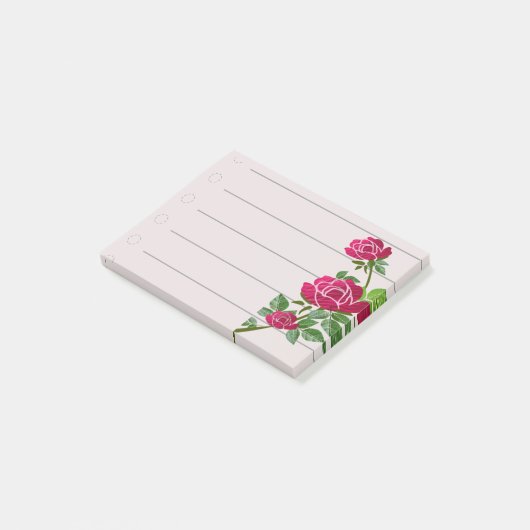 Rosen post-it klebezettel (angewinkelt)
