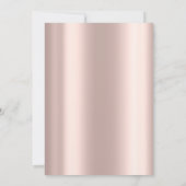 Rosen Prosecco Blüten Rose Gold Einladung (Rückseite)