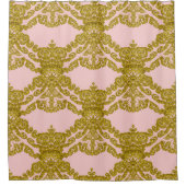 Rosen-Quarz-barockes Girly französisches Muster Duschvorhang (Vorderseite)