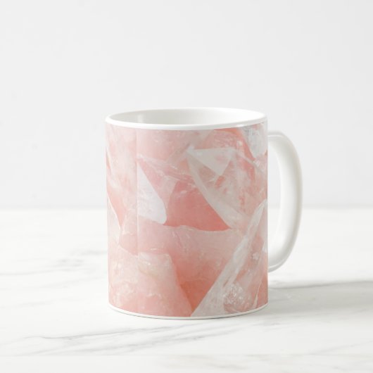 Rosen-Quarz-Kristall Kaffeetasse (VorderseiteRechts)