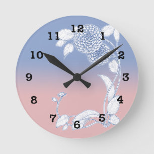 Rosen-Quarz-und Serenity-blaue Wand-Uhr Runde Wanduhr