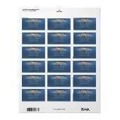 Rosen-Rangier-Adresse - Blau Adressaufkleber (Vorne)