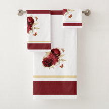 Rosen Red Gold Floral Butterfly
