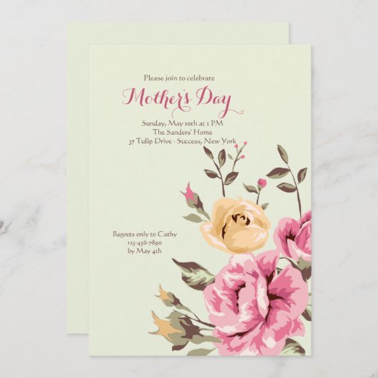 Rosen-Romance Einladung (Vorne/Hinten)