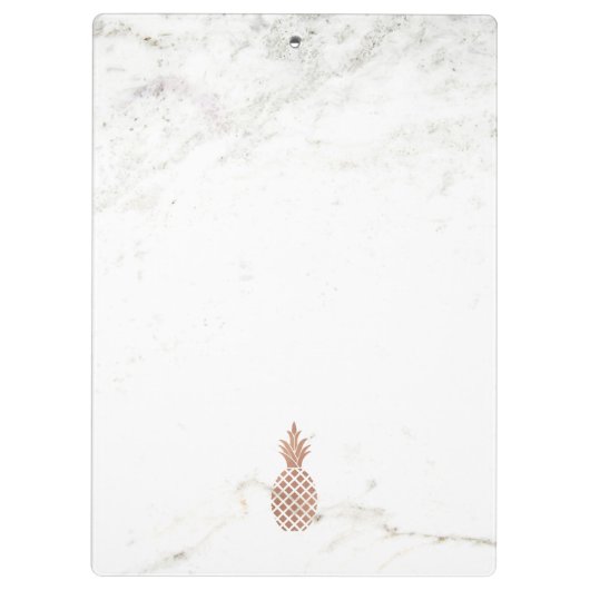 Rosen-rosa Ananas auf weißem Marmor | ist süß Klemmbrett (Rückseite)