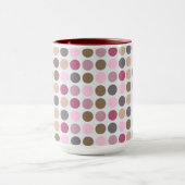 Rosen-rosa Brown-Polka-Punkt-Sahnemuster Tasse (Zentrum)