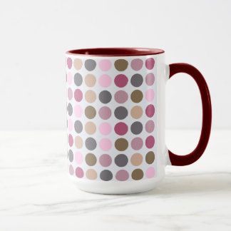 Rosen-rosa Brown-Polka-Punkt-Sahnemuster Tasse