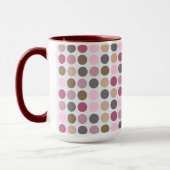Rosen-rosa Brown-Polka-Punkt-Sahnemuster Tasse (Links)