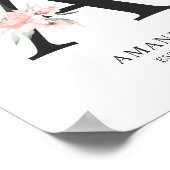 Rosen Rosa Buchstaben "A" Kinderzimmer Name Wand K Poster (Ecke)