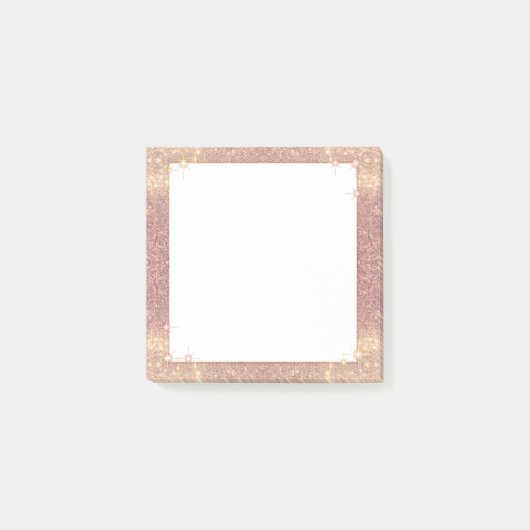 Rosen-rosa Glitzer-Schein-bezaubernde Post-it Klebezettel (Vorderseite)