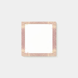 Rosen-rosa Glitzer-Schein-bezaubernde Post-it Klebezettel