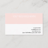 Rosen-rosa Minimalistisches berufliches einfaches Visitenkarte (Rückseite)