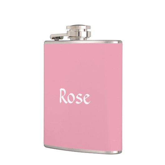 Rosen-rosa personalisierte Flasche Flachmann (Links)