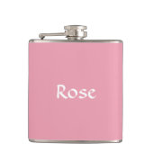 Rosen-rosa personalisierte Flasche Flachmann (Vorderseite)