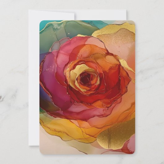 Rosen Rosa Pfirsichgelbe Blüte Geburtstag Einladung (Rückseite)