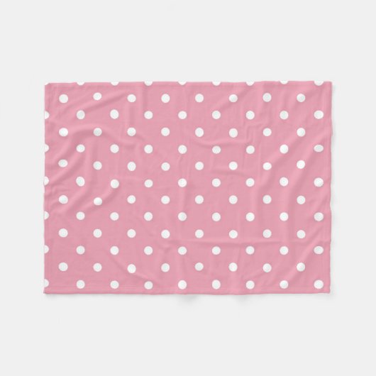 Rosen-rosa Polka-Punkt-Fleece-Decke Fleecedecke (Vorderseite (Horizontal))