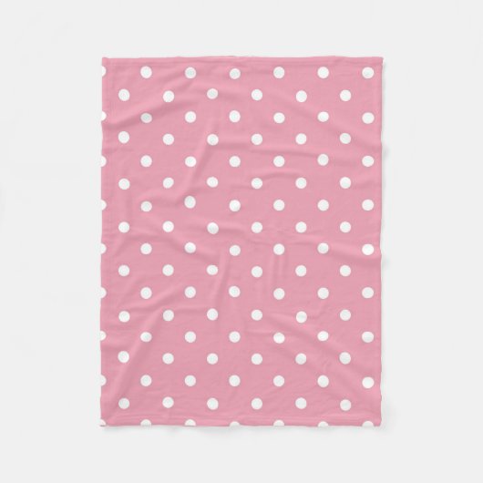 Rosen-rosa Polka-Punkt-Fleece-Decke Fleecedecke (Vorderseite)