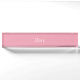 Rosen-rosa Schablonen-Schreibtisch-Nummernschild Namensplakette