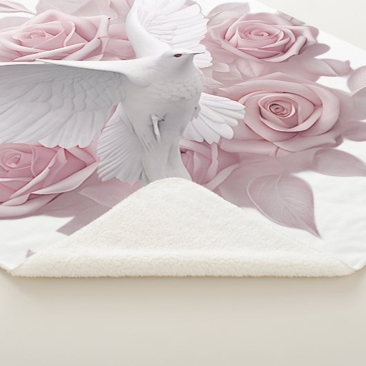 Rosen rosa + Taube Sherpadecke (3/4)