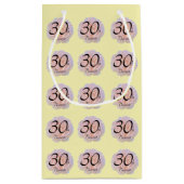 Rosen/Rosa u. Gelb/30. Geburtstag Kleine Geschenktüte (Rückseite)