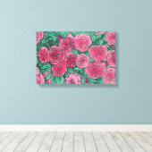 Rosen, Rose Blume Garten Blumenstrauß-Kunst, Dicht Leinwanddruck (Insitu (Holzboden))