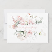 Rosen, Rosen, Hummingbird, Grüne Grünpflanzen Mitteilungskarte (Vorderseite)