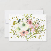 Rosen, rot und weiß, mit Goldplättchen Hochzeit RSVP Karte (Rückseite)