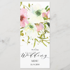 Rosen, rot und weiß, mit Goldspritze Menükarte