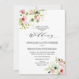 Rosen, rot und weiß, mit Goldspritzen Einladung