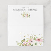 Rosen, rot und weiß, mit Goldspritzen Hochzeit Platzkarte (Außenseite Aufgefaltet)