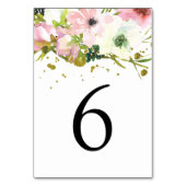 Rosen, rot und weiß, mit Goldspritzen Hochzeit Tischnummer (Rückseite)