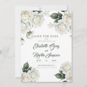 Rosen Sage Florale Hochzeit Save The Date (Vorderseite)