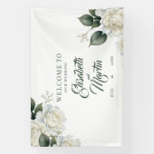 Rosen-Salbei-Blumen-Hochzeitsschild Banner (Vertikal)