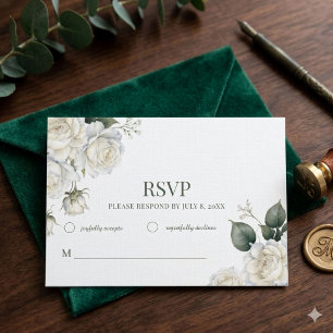 Rosen Salbei Florale Hochzeit RSVP Karte