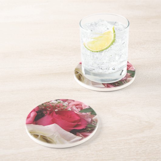 Rosen Sandstein Untersetzer (Seite)