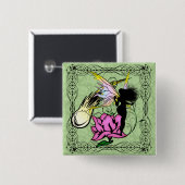 Rosen-Schatten-Fee Button (Vorne & Hinten)