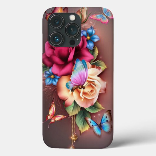Rosen & Schmetterlinge Case-Mate iPhone Hülle (Rückseite)