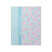 Rosen, Schmetterlinge, Gingham Notizblock oder Not (Rotiert)