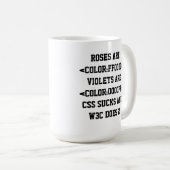 Rosen sind Farbe: FF0000 Kaffeetasse (VorderseiteRechts)