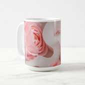 Rosen sind Pinker Becher Kaffeetasse (Vorderseite Links)