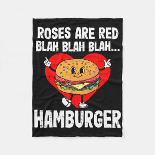 Rosen sind rot Blah Lustiger Valentinstag Hamburge Fleecedecke