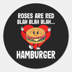 Rosen sind rot Blah Lustiger Valentinstag Hamburge Runder Aufkleber