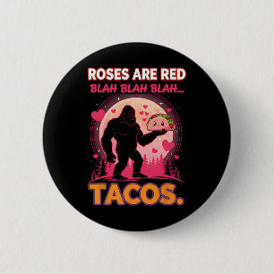 Rosen sind rot Blah Tacos Lustiger Valentinstag Bi Button