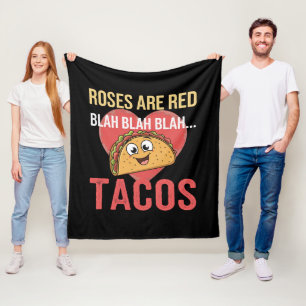 Rosen sind rot Blah Tacos Valentinstag Food Lover Fleecedecke