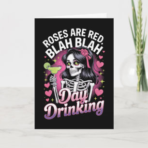 Rosen sind rot Blah Tag Trink Anti Valentinstag Karte