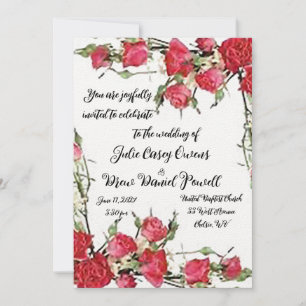 Rosen sind Rot Hochzeits-Einladung Dankeskarte