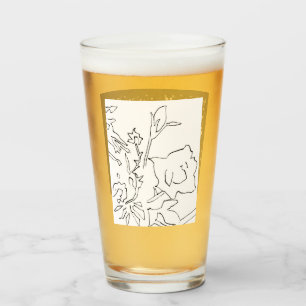 Rosen-Skizze und Sternenlicht-Siebdruckglas Glas