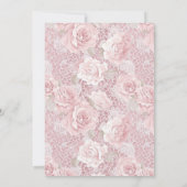 Rosen, Spitzen und Perlen Hochzeit Einladung (Rückseite)