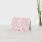 Rosen, Spitzen und Perlen, rosa Dankeskarte (Rückseite)