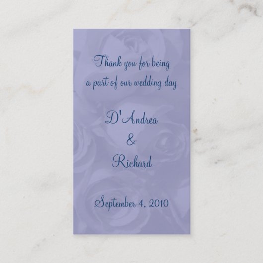 "Rosen staubiger im Blau" - 'Lesezeichen Visitenkarte (Vorderseite)